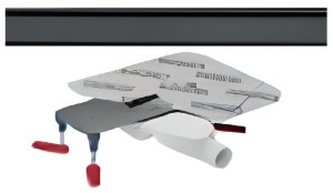 Emporia Slim Drain zestaw odpływ liniowy 80 cm + baza, czarny mat 522.0510.13.080+522.0509.03.030