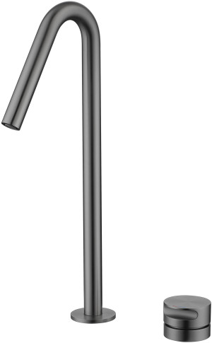 Emporia Ovelo bateria umywalkowa nablatowa wysoka gun metal 09014BN