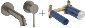 Zestaw Grohe Essence 2-otworowa bateria umywalkowa + element podtynkowy brushed hard graphite 19408AL1+23571000