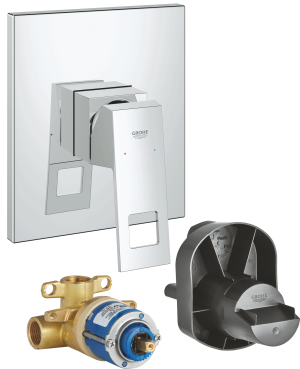 Zestaw Grohe Eurocube jednouchwytowa bateria prysznicowa podtynkowa chrom + element montażowy 19898000+33962000