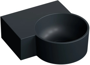 Omnires OVO M+ umywalka nablatowa / wisząca 33,5 x 34,5 cm lewa black lava mat OVO335UWLBLV