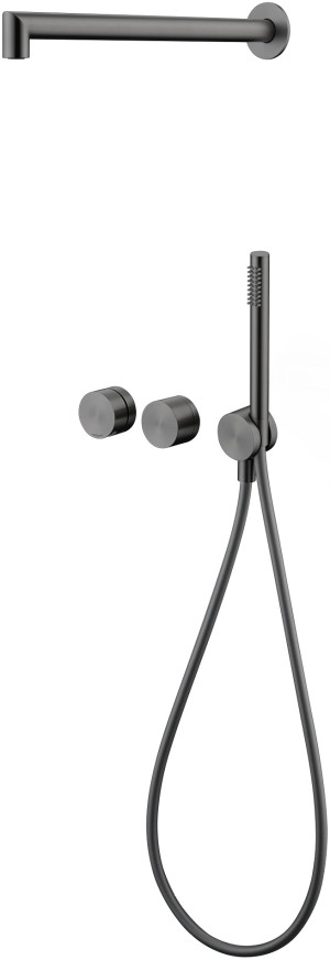 Emporia Ovelo zestaw prysznicowy z deszczownicą gun metal ZESTAW-OVELO-55-BN