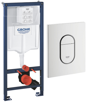 Zestaw Grohe Rapid SL stelaż podtynkowy do montażu WC + Grohe Arena Cosmopolitan - przycisk spłukujący standard 15,6 x 19,7 cm biel alpejska 38536001