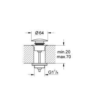 Grohe odpływ umywalkowy z korkiem klik-klak cool sunrise 65807GL0