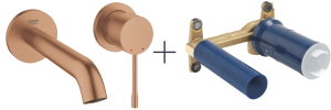 Zestaw Grohe Essence 2-otworowa bateria umywalkowa + element podtynkowy brushed warm sunset 19408DL1+23571000