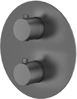 Emporia Fly bateria prysznicowo-wannowa termostatyczna, podtynkowa z boxem 2-wyjściowym gun metal 03043BN
