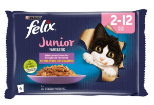 Felix Fantastic Junior en Gelatina para Gatitos 4 x 85 gr