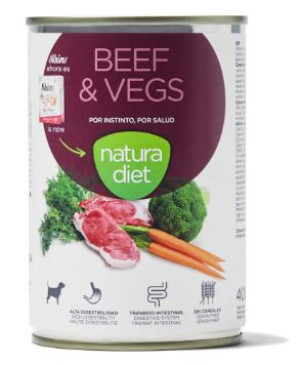Natura Diet Beef & Vegs para Perros Latas 400 gr