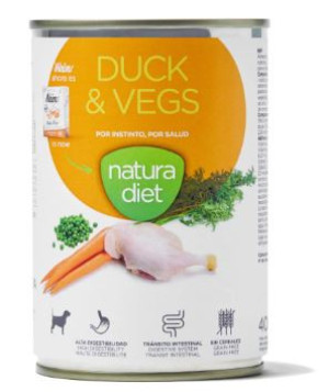 Natura Diet Duck & Vegs para Perros Latas 400 gr