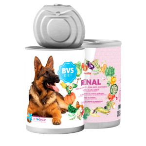 BVS Vet Shop Diet Renal Cerdo con Verduras Lata para Perros Blanco 6 x 400 gr