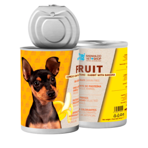 BVS Vet Shop Fruit Grain Free Conejo con Plátano Lata para Perros Naranja 6 x 400 gr