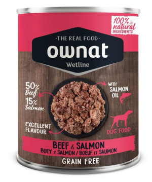 Ownat Wetline Beef and Salmon para Perros 12 x 395 gr