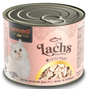 Leonardo Salmón Extra Filete Lata para Gatos 6 x 200 gr
