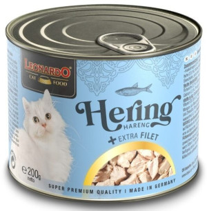 Leonardo Arenque Extra Filete Lata para Gatos 6 x 200 gr