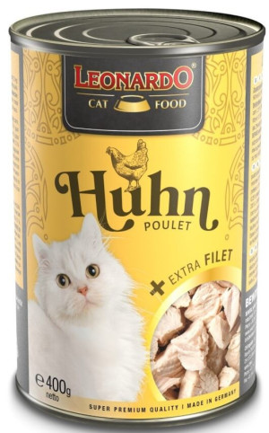 Leonardo Pollo Extra Filete Lata para Gatos 400 gr
