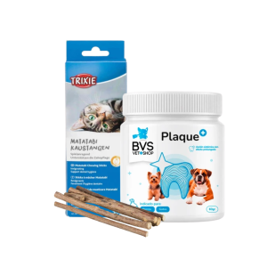 BVS Vet Shop Pack Plaque Plus + Palitos Matatabi 10 gr