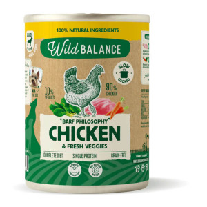 Wild Balance Filosofía BARF Pollo y Verdura Perros Latas 400 gr