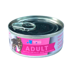 BVS Vet Shop Adult Grain Free Codorniz con Pollo Lata para Gatos Marrón 18 x 85 gr