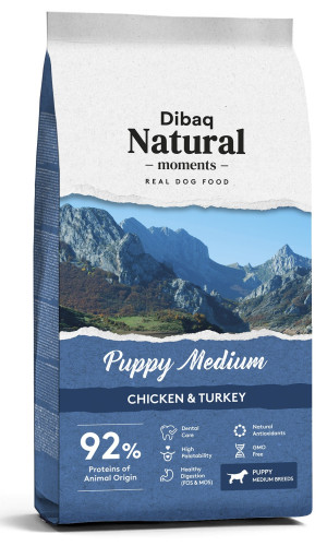 Dibaq Natural Moments Perro Puppy Medium Pollo y Pavo 15 Kg