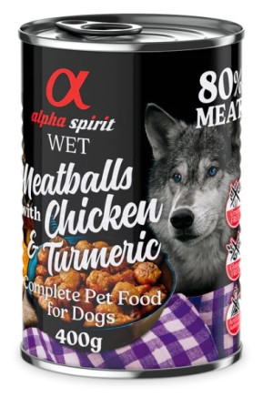 Alpha Spirit Albóndigas Pollo y Cúrcuma Para Perros 400 gr