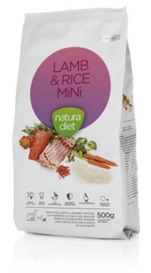 Natura Diet Lamb & Rice Mini para Perros 500 gr