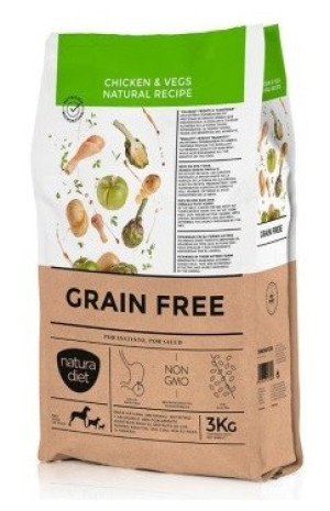 Natura Diet Grain Free Chicken & Vegs para Perros 3 Kg