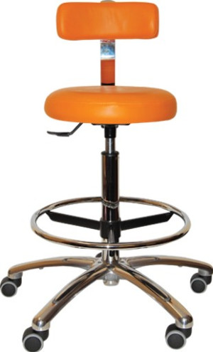 Taboret (krzesło) medyczne TR-04 z oparciem (aluminium)