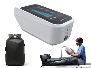 Zestaw mobilny PRO do drenażu limfatycznego (masażu uciskowego) - 8-komorowy CarePump Move8PRO + rodzielacz + 2 mankiety na nogi