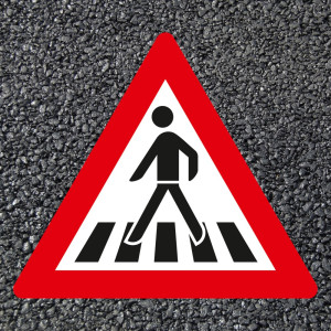 BORNIT Verkehrszeichen VZ 101-11 Fußgängerüberweg - 1000x1000mm