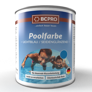BCPRO Poolfarbe - Schwimmbeckenfarbe lichtblau - 750ml RAL5012 Lichtblau 750 ml