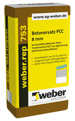 Betonersatzmörtel PCC 8 mm - weber.rep 753, 25kg