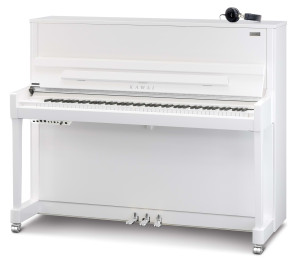Kawai K-300 AURES 2 WHP Silber Hybrid-Klavier - Weiß Hochglanz