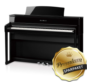 Kawai CA-701 EP Digitalpiano Schwarz Hochglanz - Premium-Sparpaket