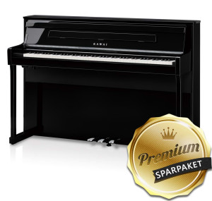 Kawai CA-901 EP Digitalpiano Schwarz Hochglanz - Premium-Sparpaket