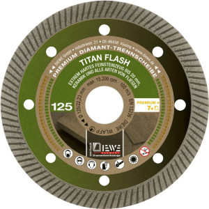 Diewe Diamant-Trennscheibe Titan Flash - für extrem hartes Feinsteinzeug | Bohrung: 22,23 mm | Durchmesser: 125 mm