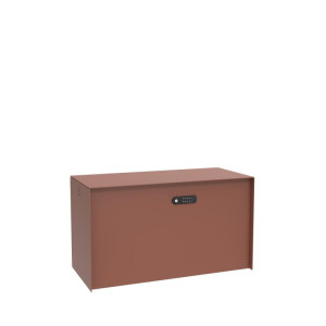 eSafe Aluminium Paketbriefkasten Bulkbox für Häuser freistehend | Cortenstahl-Optik | Empfang & Abholung von Paketen | digitales Zahlenschloss