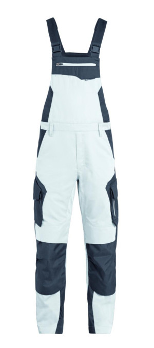 FHB PASCAL Latzhose | Weiß-Anthrazit | Gr.  42 | Farbe: weiß-anthrazit | 50% Baumwolle, 50% Polyester, 250g/qm