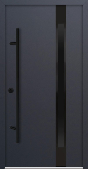 FM Aluminium Haustür AC 68 Blackline Modell M24 - Anthrazit | mit 3-fach-Wärmeschutzglas: ESG Reflex Grey | DIN Links - nach außen öffnend