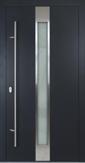 FM Aluminium Haustür DS 92 Modell 05 Anthrazit mit Vierfachverglasung | DIN Links - nach außen öffnend | 1000 x 2100 mm