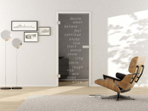 Griffwerk Glasdrehtür ESG Typo 668 Studio/Office | Moon Grey klar | DIN Links | 709x2097x8 mm | Ausführung DIN Links