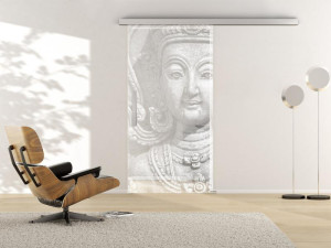Griffwerk Glasschiebetür ESG Photo 677 | Pure White klar | 1060x2058x8 mm | 1-flügelig | ohne Bohrung | Glasschiebetür | Passionen