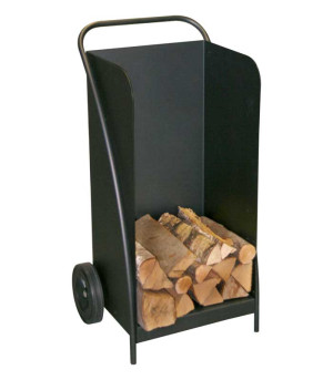 Heibi Kaminholzwagen, schwarz, H 95 cm (52285-028) | Stahl, pulverbeschichtet | fahrbar | stabile Kunststoffräder | B 52 x T 43 cm, H 95 cm
