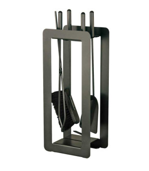 Heibi Kaminbesteck, schwarz, 4-teilig, 59 cm (52320-028) | Stahl, hochwertig pulverbeschichtet | inkl. 4-teiliger Garnitur
