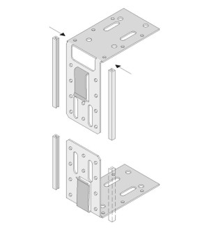 Knauf Türpfostensteckwinkel für CW/UA 50 - 4 Stück | Breite:  75 mm | Pak. á 4 Stück | inkl. 8x Nageldübel | zur Befestigung von CW-/UA-Profilen