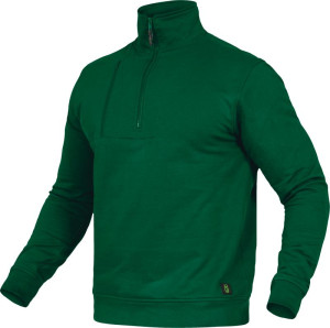 Leibwächter Zip-Sweater Paul - Flex-Line | Grün | (b) Größe: S | Flächengewicht: 290 g/qm | mit Stehkragen | Brusttasche mit Naht-Reißverschluss