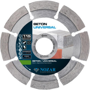 Nozar Diamant-Trennscheibe für Beton | Universal | 115x22,23 mm | Geeignet für: Sägen, Schneiden & Trennen | Durchmesser: 115 mm