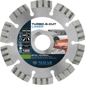 Nozar Diamant-Trennscheibe - Laser Turbo-S-Cut | 125x22,23 mm | Geeignet für: Sägen, Schneiden & Trennen | Durchmesser: 125 mm