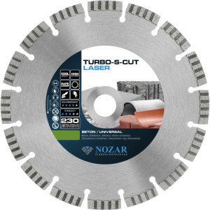 Nozar Diamant-Trennscheibe - Laser Turbo-S-Cut | 230x22,23 mm | Geeignet für: Sägen, Schneiden & Trennen | Durchmesser: 230 mm