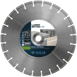 Nozar Diamant-Trennscheibe Laser Beton 10 | 350x20,0 mm | Geeignet für: Sägen, Schneiden & Trennen | Durchmesser: 350 mm | Nass- und Trockenschnitt