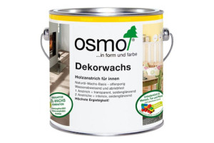 Osmo Dekorwachs Buche incl. gratis Pinsel | 0,75 Liter Gebinde | Pinselgröße: 25 mm | Farbcode: 3102 | Original OSMO für die Profis | Lag. 1702109